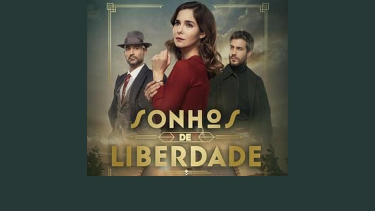 logo da novela Sonho de Liberdade, tendo a protagonista como destaque